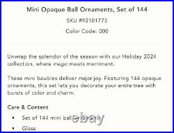 Anthropologie. 75 Glass Mini Opaque Ball Ornament Set Of 144 Christmas Rainbow