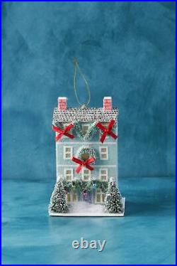 Anthropologie George & Viv Light-Up Holiday Cottage Ornament Village Row House