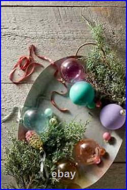 Anthropologie Glass Bulb Ornaments Mixed Finish Ball Globe Pastels SET 16 NEW