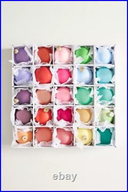 Anthropologie Good Cheer Glass Ball Tree Ornaments Midi Bauble 25 Rainbow 3 NEW