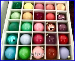 Anthropologie Good Cheer Glass Ball Tree Ornaments set Midi Bauble 25 Rainbow 3