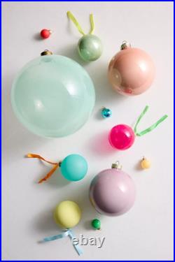 Anthropologie Good Cheer Glass Ball Tree Ornaments set Midi Bauble 25 Rainbow 3