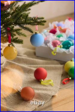 Anthropologie Good Cheer Glass Ball Tree Ornaments set Midi Bauble 25 Rainbow 3