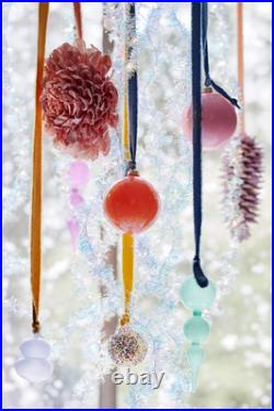 Anthropologie Good Cheer Glass Ball Tree Ornaments set Midi Bauble 25 Rainbow 3
