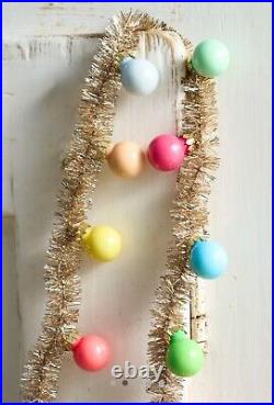 Anthropologie Good Cheer Mini Bauble Ornament Tinsel Garland 15ft Christmas