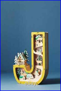 Anthropologie JOY Monogram Wonderland Light-Up Scene Christmas Letter SET 3 NEW Anthropologie JOY Monogram Wonderland Light-Up Scene Christmas Letter SET 3 NEW