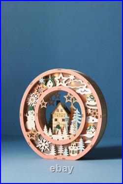 Anthropologie JOY Monogram Wonderland Light-Up Scene Christmas Letter SET 3 NEW Anthropologie JOY Monogram Wonderland Light-Up Scene Christmas Letter SET 3 NEW