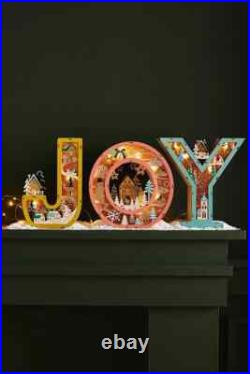 Anthropologie JOY Monogram Wonderland Light-Up Scene Christmas Letter SET 3 NEW Anthropologie JOY Monogram Wonderland Light-Up Scene Christmas Letter SET 3 NEW