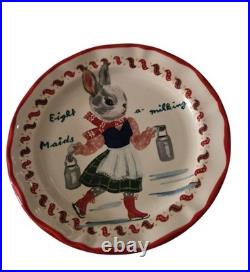 Anthropologie Lété 12 Days of Christmas Dessert Plates Set of 12, Excellent Cond Anthropologie Lété 12 Days of Christmas Dessert Plates Set of 12, Excellent Cond