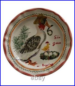Anthropologie Lété 12 Days of Christmas Dessert Plates Set of 12, Excellent Cond Anthropologie Lété 12 Days of Christmas Dessert Plates Set of 12, Excellent Cond