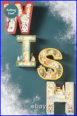 Anthropologie Light Up Scene Letters WISH