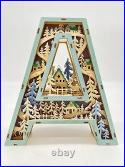 Anthropologie Monogram Wonderland Light-Up Scene Letter A Holiday Christmas