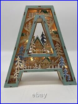 Anthropologie Monogram Wonderland Light-Up Scene Letter A Holiday Christmas