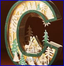 Anthropologie Monogram Wonderland Light-Up Scene Letter C New