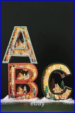 Anthropologie Monogram Wonderland Light-Up Scene Letter C New