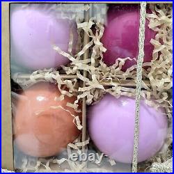 Anthropologie Opaque Ball Ornaments Set of 12 Glass Christmas Holiday Pink NIB