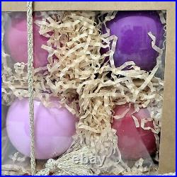 Anthropologie Opaque Ball Ornaments Set of 12 Glass Christmas Holiday Pink NIB