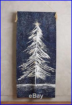 Anthropologie Shimmering Spruce Tapestry Wall Hanging Christmas Holiday Tree