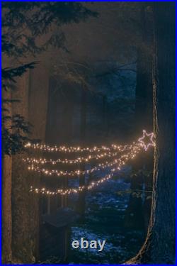 Anthropologie Twinkling Star Topped Led Cascade Garland Christmas Holiday XL 10