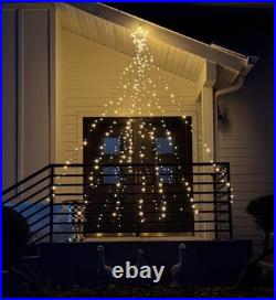 Anthropologie Twinkling Star Topped Led Cascade Garland Christmas Holiday XL 10