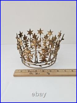 Anthropologie Vintage Style French Crown Starry Corona Santos Terrain Gold NEW