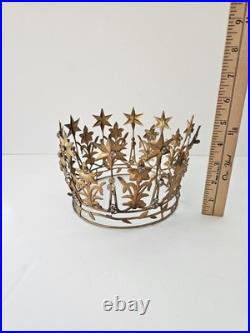 Anthropologie Vintage Style French Crown Starry Corona Santos Terrain Gold NEW