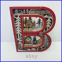 Anthropologie Wonderland Scene Monogram Light-Up Holiday Decoration Letter B