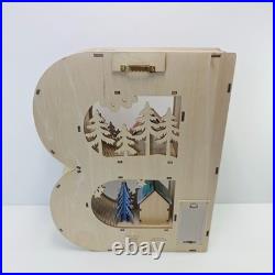 Anthropologie Wonderland Scene Monogram Light-Up Holiday Decoration Letter B