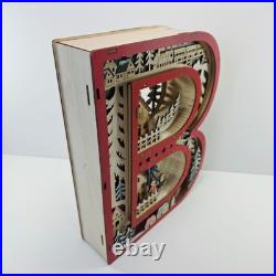 Anthropologie Wonderland Scene Monogram Light-Up Holiday Decoration Letter B