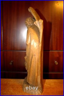 Antique 13.2 Hand Carved Wood Christmas Nativity Set Scene Holy Family Figure