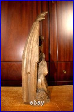 Antique 15 Hand Carved Wood Nativity Set Scene Holy Family Statue Sculpture Antique 15 Hand Carved Wood Nativity Set Scene Holy Family Statue Sculpture