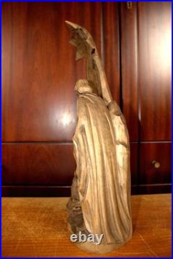 Antique 15 Hand Carved Wood Nativity Set Scene Holy Family Statue Sculpture Antique 15 Hand Carved Wood Nativity Set Scene Holy Family Statue Sculpture