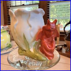 Antique Bisque Devil Fairing Match Holder Victorian 1800's Halloween Rare German Antique Bisque Devil Fairing Match Holder Victorian 1800's Halloween Rare German