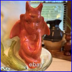 Antique Bisque Devil Fairing Match Holder Victorian 1800's Halloween Rare German Antique Bisque Devil Fairing Match Holder Victorian 1800's Halloween Rare German