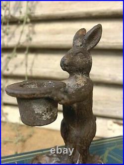 Antique French Style Rabbit Hare Candlestick Candle Holder Xmas Dinner Table