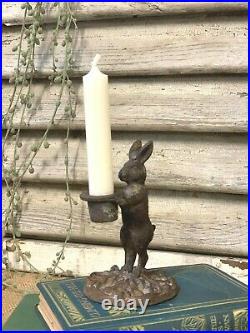 Antique French Style Rabbit Hare Candlestick Candle Holder Xmas Dinner Table