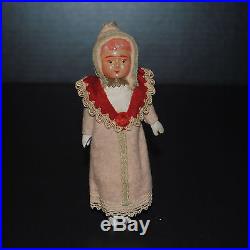 Antique German Doll Girl Christmas Ornament Original Clothes
