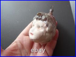 Antique Germany 1920's Authentic Vtg Little Boy Head Ornament Xmas Tree