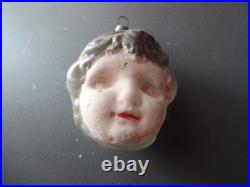 Antique Germany 1920's Authentic Vtg Little Boy Head Ornament Xmas Tree