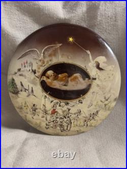 Antique R. B. Schiefner Signed Celluloid Button Photo Plaque With Fairies