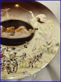 Antique R. B. Schiefner Signed Celluloid Button Photo Plaque With Fairies