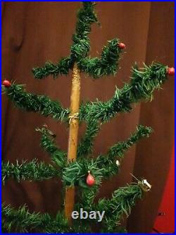 Antique Vintage Holdfast Goose Feather Christmas Tree 45 Tall c/w original box
