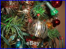 Antique Vintage Large 35 Tall German Goose Feather Christmas Tree Decorated