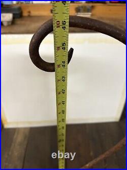 Antique Wrought Iron Ornament / Hanging Plant Stand 46.5 Tall Primitive Style