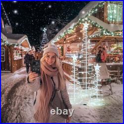 Aplus 3Pack LED Christmas Spiral Light 3/4/6FT Festival Decoration Yard White