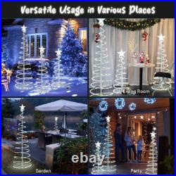 Aplus 3Pack LED Christmas Spiral Light 3/4/6FT Festival Decoration Yard White