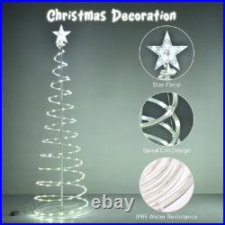 Aplus 3Pack LED Christmas Spiral Light 3/4/6FT Festival Decoration Yard White
