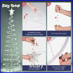 Aplus 3Pack LED Christmas Spiral Light 3/4/6FT Festival Decoration Yard White