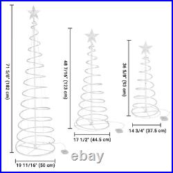 Aplus 3Pack LED Christmas Spiral Light 3/4/6FT Festival Decoration Yard White