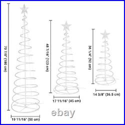 Aplus 3Pack LED Christmas Spiral Light 3/4/6FT USB Powered Decor Multi-color